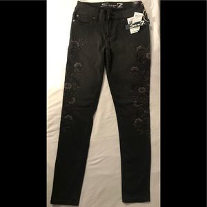 7 For All Mankind Embellished Jeans Skinny Sz 4
